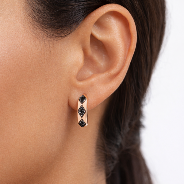 Серьги из красного золота с фианитами